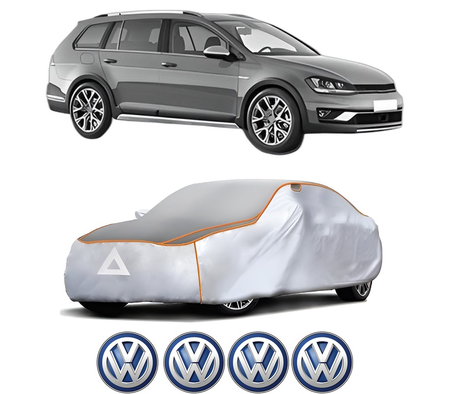 Husa Prelata Antigrindina Auto Volskwagen GOLF ALLTRACK VII Variant (BA5, BV5) din 2014-2020, Protectie auto contra intemperiilor la grindina, Waterproof, 4x Stickere auto Volskwagen