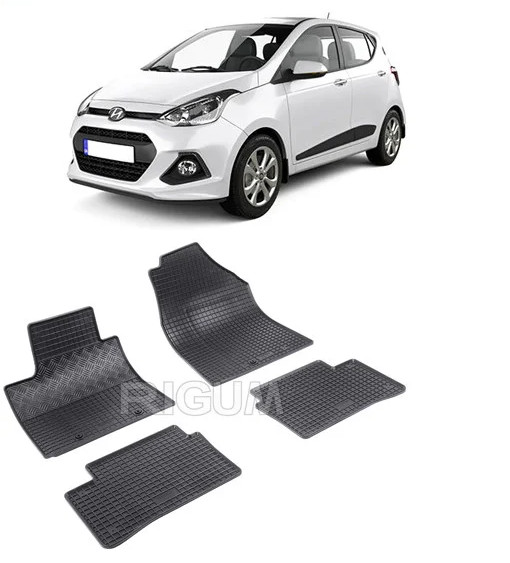 Set 4 covorase Hyundai I10 2013-2019, din cauciuc 100%, compatibile cu autoturismul HYUNDAI i10