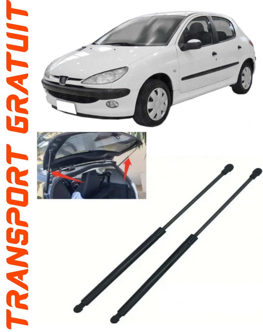 Set 2 amortizoare Haion portbagaj pentru masina Peugeot 206