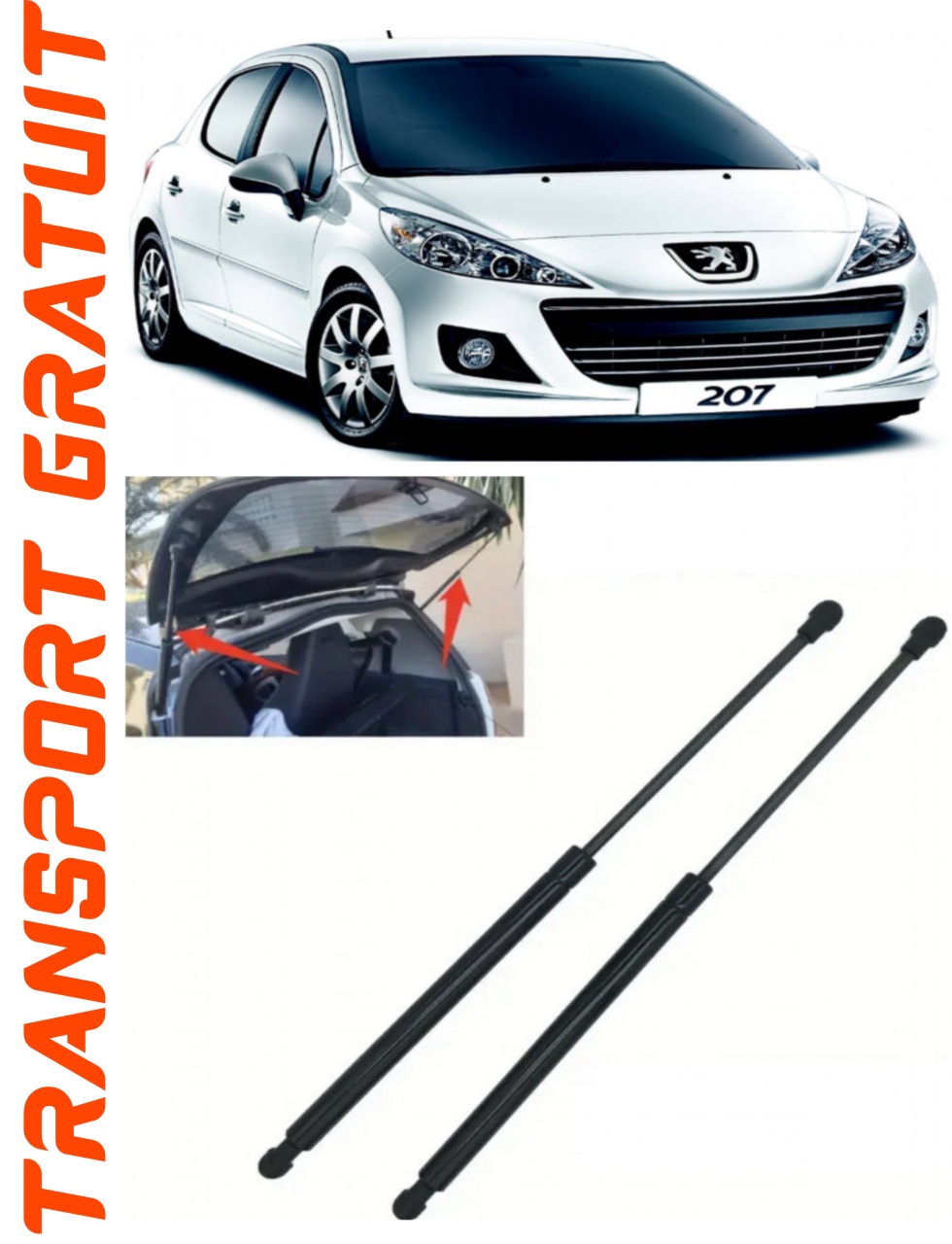 Set 2 amortizoare Haion portbagaj pentru masina Peugeot 207