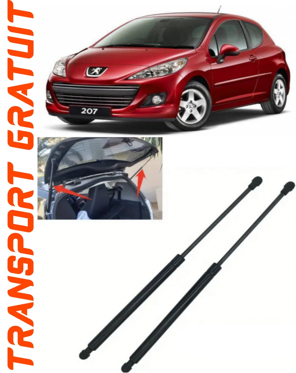 Set 2 amortizoare Haion portbagaj pentru masina Peugeot 207