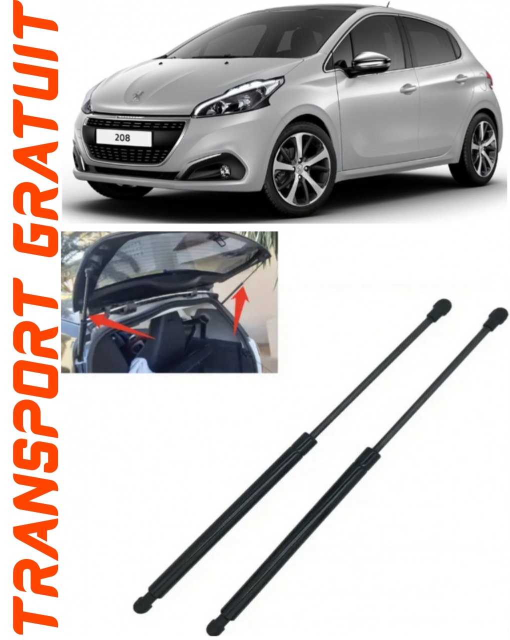 Set 2 amortizoare Haion portbagaj pentru masina Peugeot 208 I