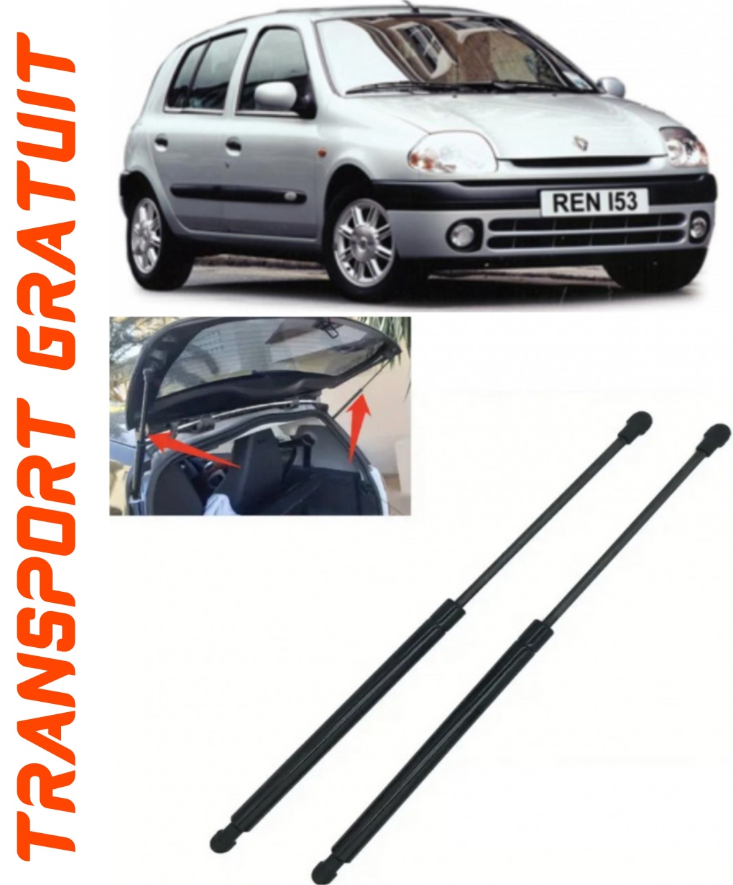 Set 2 amortizoare Haion portbagaj pentru masina Renault Clio II