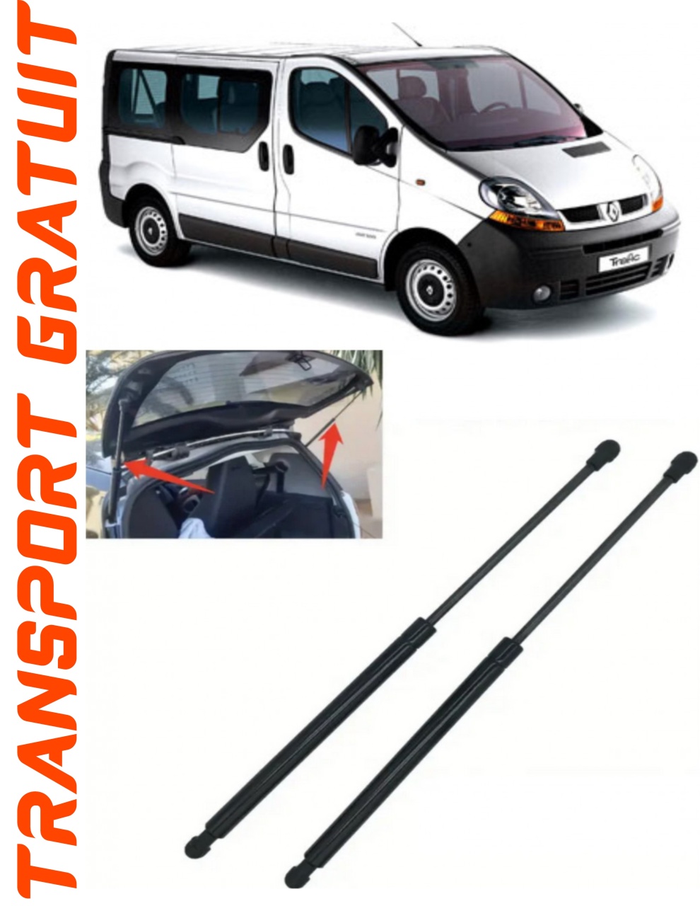 Set 2 amortizoare Haion portbagaj pentru masina Renault Trafic II