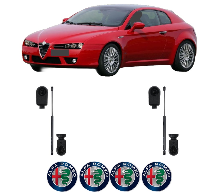 Set amortizoare portbagaj haion pentru ALFA ROMEO BRERA (939_) din 2006-2011, 2 bucati, KROSNO, 4 stickere auto ALFA ROMEO