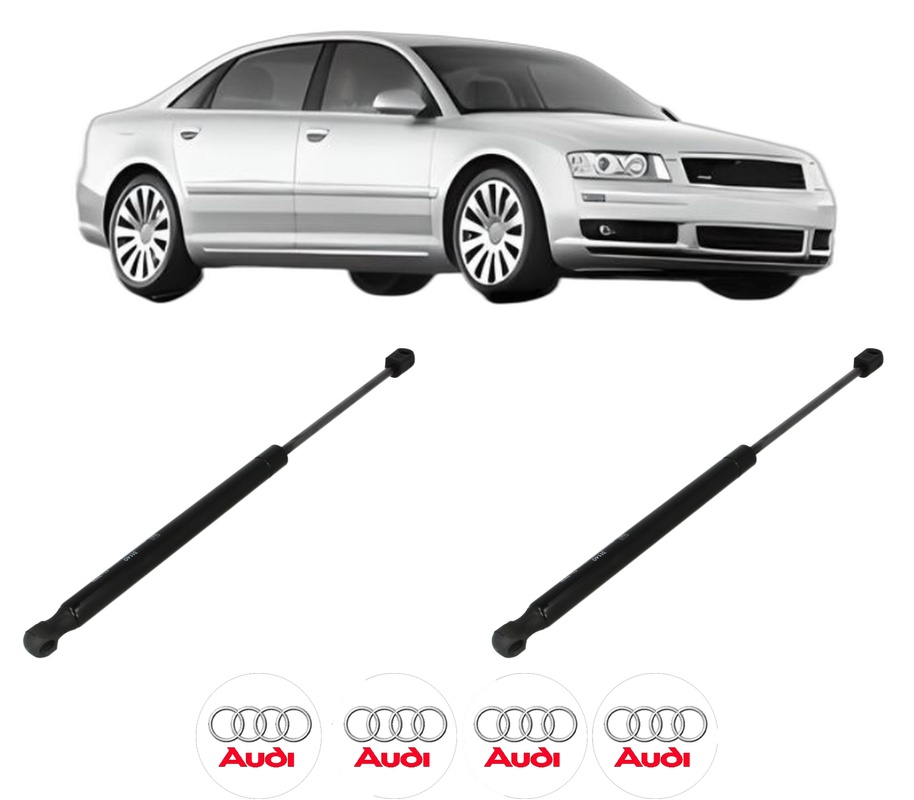 Set amortizoare portbagaj haion pentru AUDI A8 D3 (4E2, 4E8) din 2002-2010, 2 bucati, KROSNO, 4 stickere auto AUDI