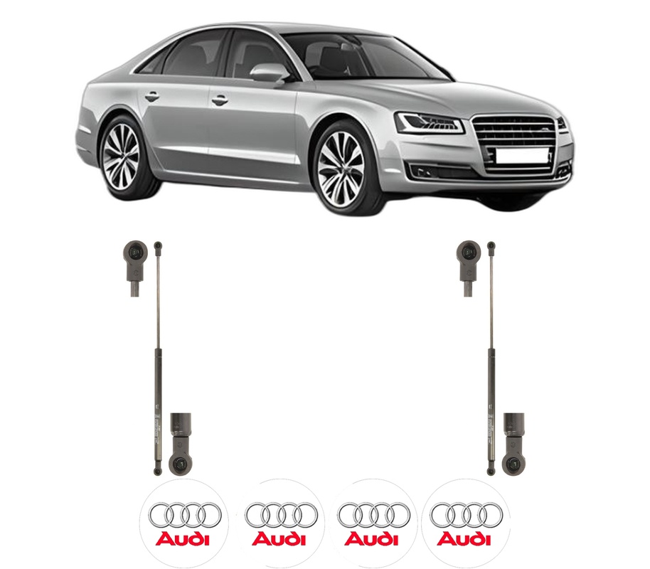Set amortizoare portbagaj haion pentru AUDI A8 D4 (4H2, 4H8, 4HC, 4HL) din 2009-2018, 2 bucati, KROSNO, 4 stickere auto AUDI