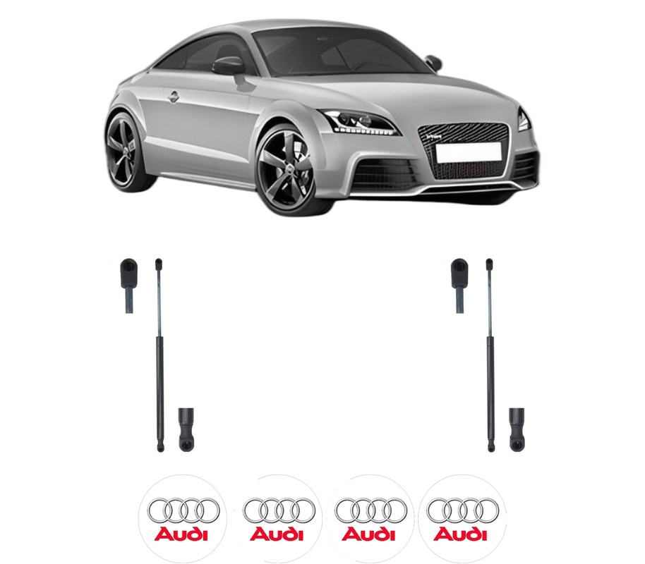 Set amortizoare portbagaj haion pentru AUDI TT (8J3) din 2006-2014, 2 bucati, KROSNO, 4 stickere auto AUDI