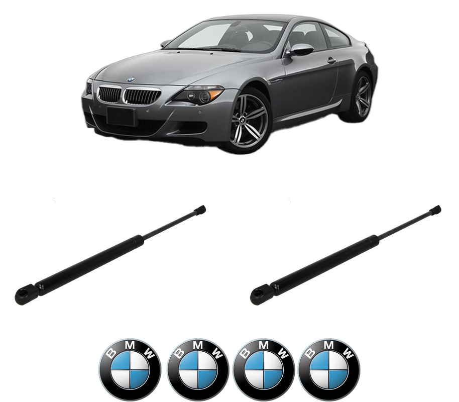 Set amortizoare portbagaj haion pentru BMW 6 (E63) din 2003-2010, 2 bucati, KROSNO, 4 stickere auto BMW