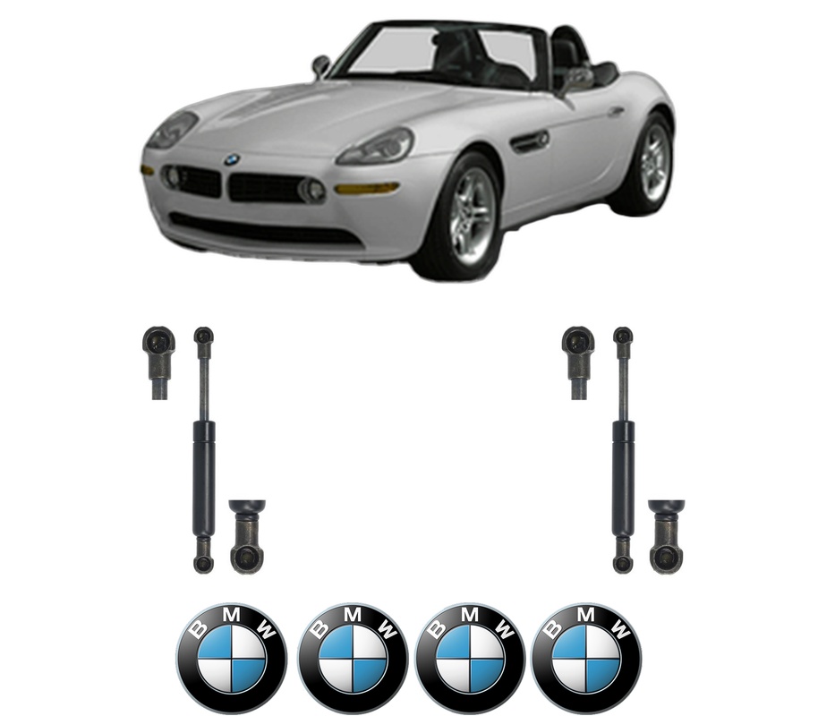 Set amortizoare portbagaj haion pentru BMW Z8 Roadster (E52) din 2000-2003, 2 bucati, KROSNO, 4 stickere auto BMW