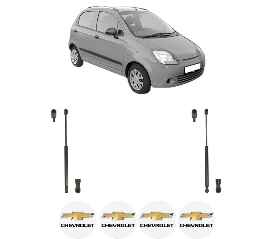 Set amortizoare portbagaj haion pentru CHEVROLET SPARK din 2005-2010, 2 bucati, KROSNO, 4 stickere auto CHEVROLET