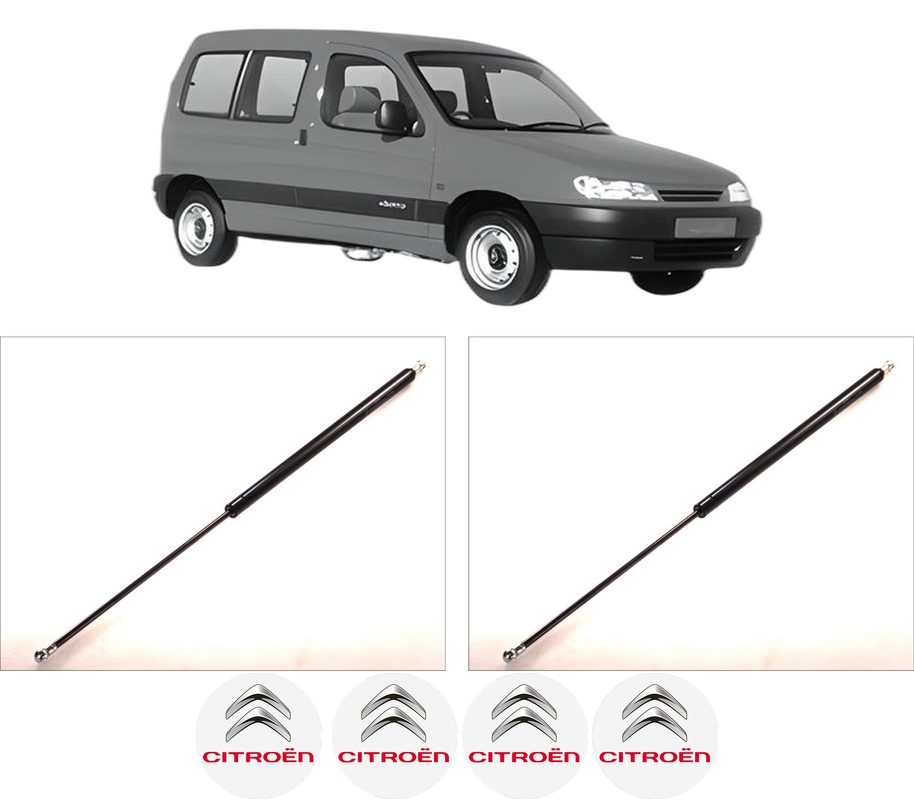Set amortizoare portbagaj haion pentru CITROEN BERLINGO / BERLINGO FIRST MPV (MF_, GJK_, GFK_) din 1996-2011, 2 bucati, KROSNO, 4 stickere auto CITROEN