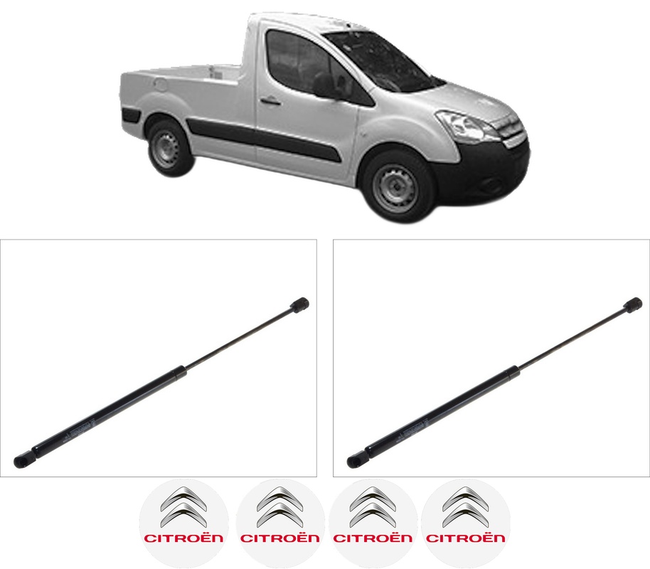Set amortizoare portbagaj haion pentru CITROEN BERLINGO Platform/Chassis (B9) din 2008-2021, 2 bucati, KROSNO, 4 stickere auto CITROEN