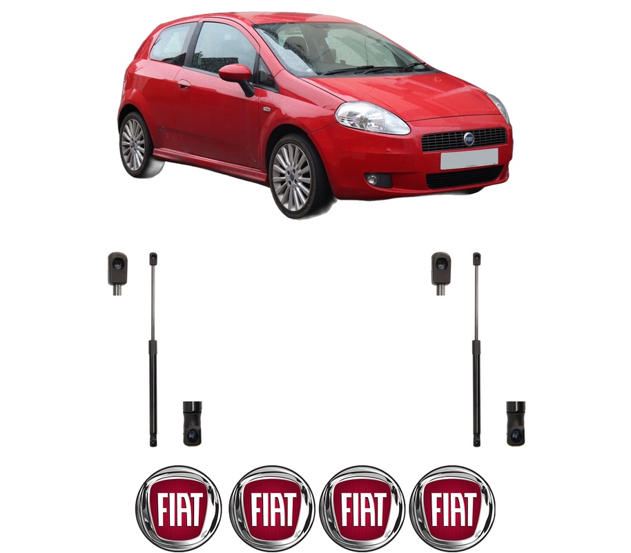 Set amortizoare portbagaj haion pentru FIAT GRANDE PUNTO (199_) din 2005-2015, 2 bucati, MAGNUM TECHNOLOGY, 4 stickere auto FIAT