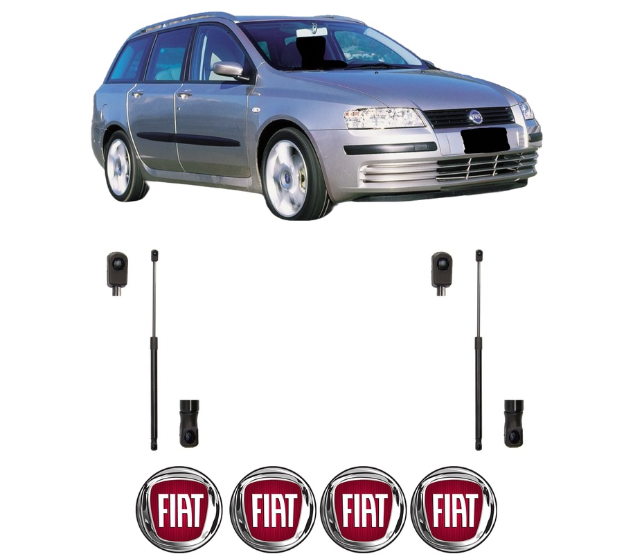 Set amortizoare portbagaj haion pentru FIAT STILO (192_) din 2001-2007, 2 bucati, MAGNUM TECHNOLOGY, 4 stickere auto FIAT