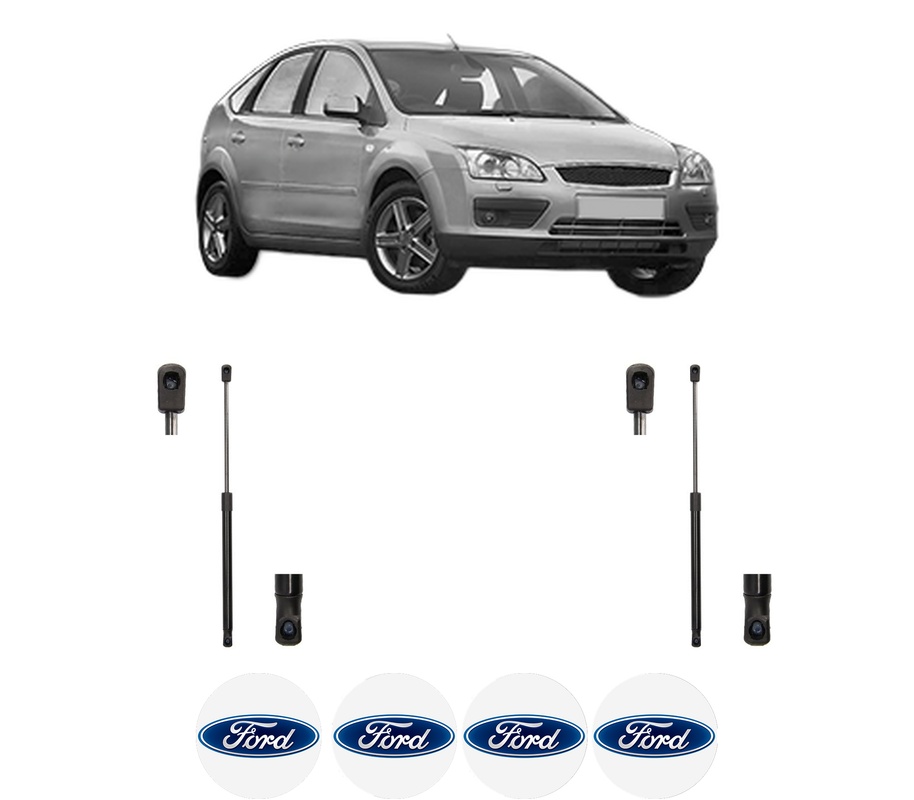 Set amortizoare portbagaj haion pentru FORD FOCUS II (DA_, HCP, DP) din 2004-2012, 2 bucati, MAGNUM TECHNOLOGY, 4 stickere auto FORD