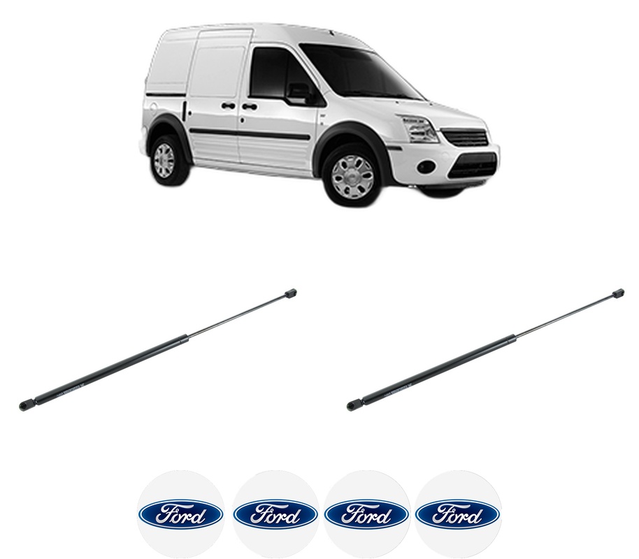 Set amortizoare portbagaj haion pentru FORD TRANSIT CONNECT (P65_, P70_, P80_) din 2002-2013, 2 bucati, KROSNO, 4 stickere auto FORD