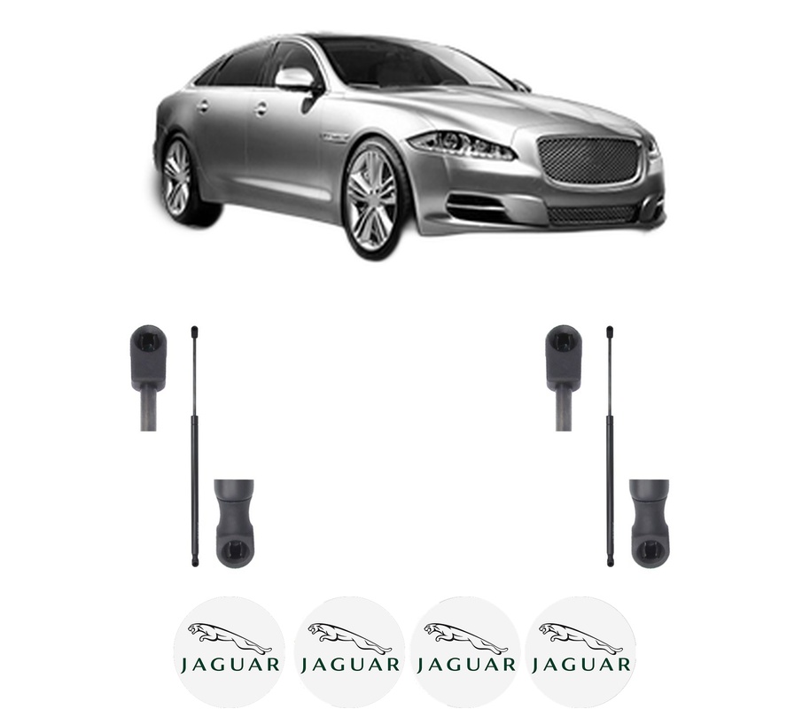 Set amortizoare portbagaj haion pentru JAGUAR XJ (X351) din 2009-2019, 2 bucati, KROSNO, 4 stickere auto JAGUAR