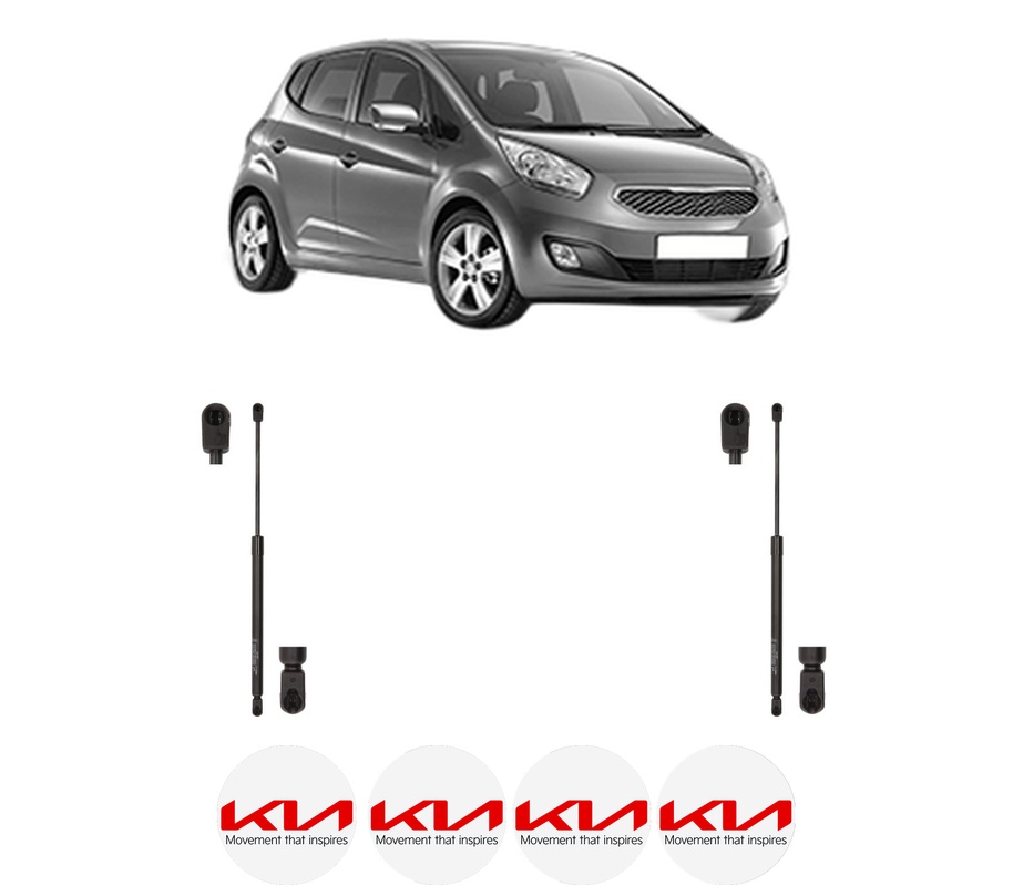 Set amortizoare portbagaj haion pentru KIA VENGA (YN) din 2010-2019, 2 bucati, KROSNO, 4 stickere auto KIA