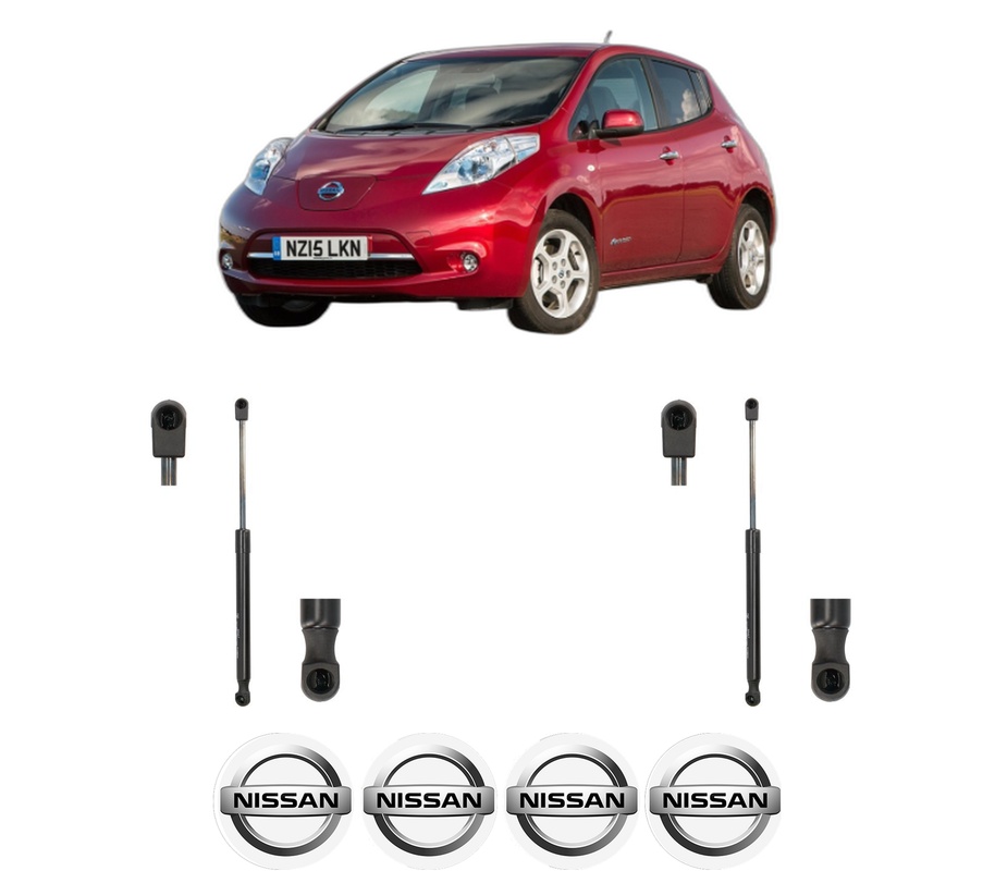 Set amortizoare portbagaj haion pentru NISSAN LEAF (ZE0) din 2010-2017, 2 bucati, KROSNO, 4 stickere auto NISSAN
