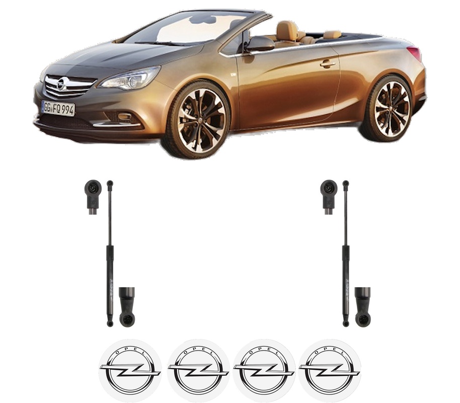 Set amortizoare portbagaj haion pentru OPEL CASCADA (W13) din 2013-2019, 2 bucati, KROSNO, 4 stickere auto OPEL