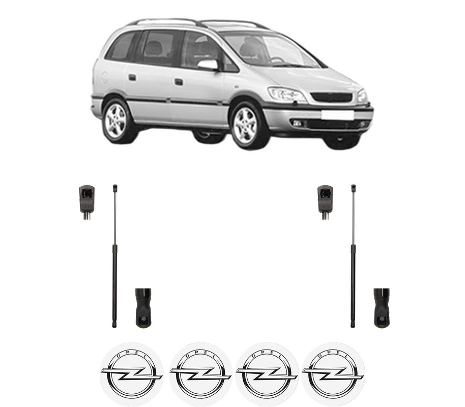 Set amortizoare portbagaj haion pentru OPEL ZAFIRA A MPV (T98) din 1999-2005, 2 bucati, MAGNUM TECHNOLOGY, 4 stickere auto OPEL