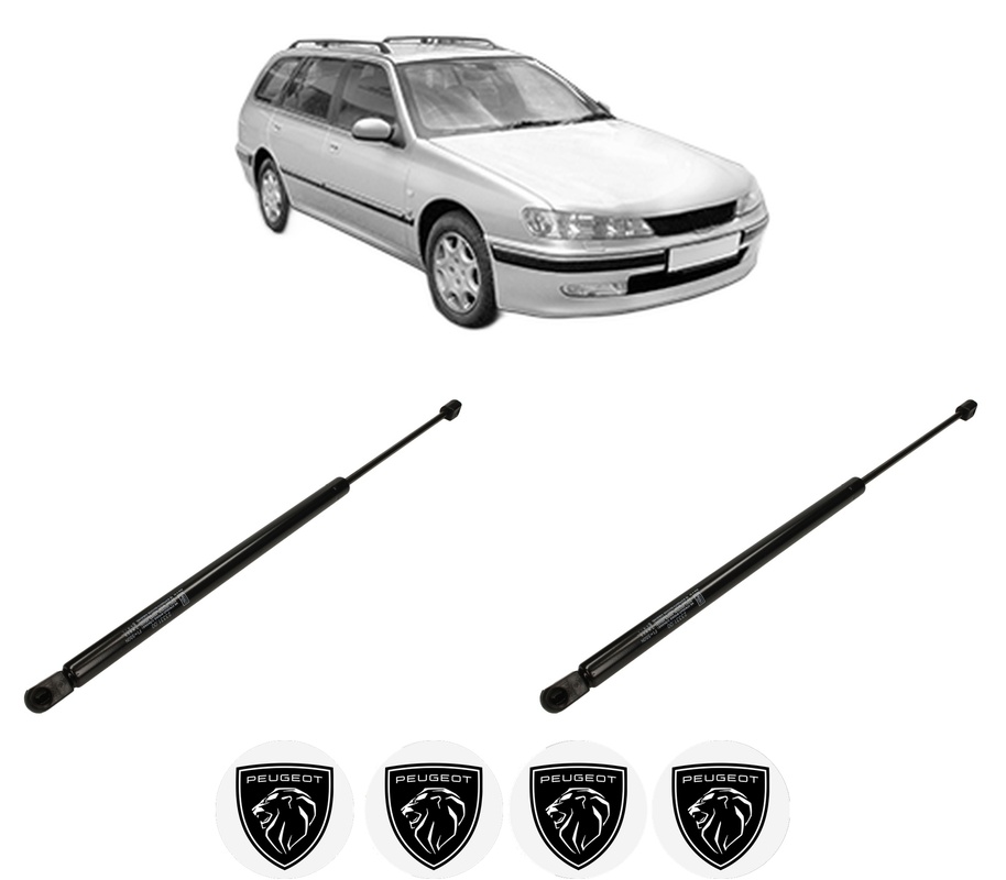 Set amortizoare portbagaj haion pentru PEUGEOT 406 Break (8E/F) din 1996-2004, 2 bucati, KROSNO, 4 stickere auto PEUGEOT