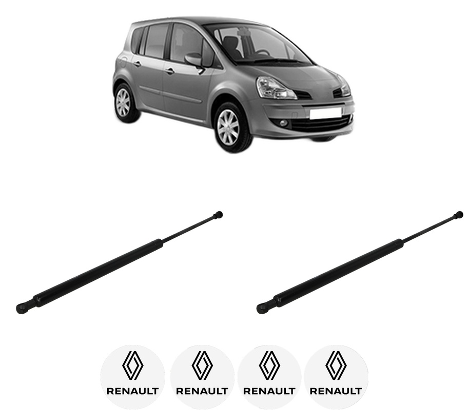 Set amortizoare portbagaj haion pentru RENAULT MODUS / GRAND MODUS (F/JP0_) din 2004-2011, 2 bucati, KROSNO, 4 stickere auto RENAULT