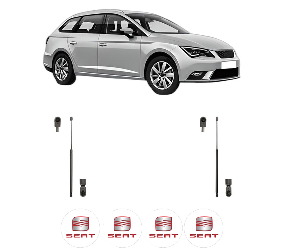 Set amortizoare portbagaj haion pentru SEAT LEON ST (5F8) din 2012-2020, 2 bucati, KROSNO, 4 stickere auto SEAT