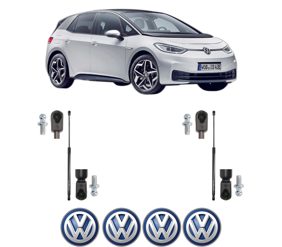 Set amortizoare portbagaj haion pentru VW ID.3 (E11, E12) din 2019-2024, 2 bucati, KROSNO, 4 stickere auto VW