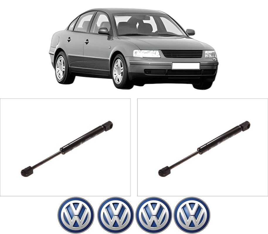 Set amortizoare portbagaj haion pentru VW PASSAT B5 (3B2) din 1996-2000, 2 bucati, KROSNO, 4 stickere auto VW