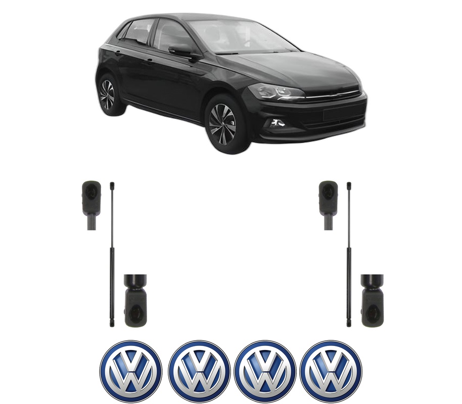 Set amortizoare portbagaj haion pentru VW POLO VI (AW1, BZ1, AE1) din 2018-2021, 2 bucati, MAGNUM TECHNOLOGY, 4 stickere auto VW