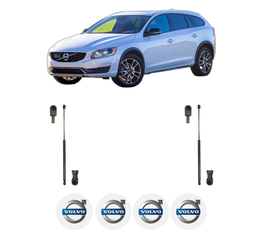 Set amortizoare portbagaj haion pentru VOLVO V60 I Cross Country (157) din 2015-2018, 2 bucati, KROSNO, 4 stickere auto VOLVO