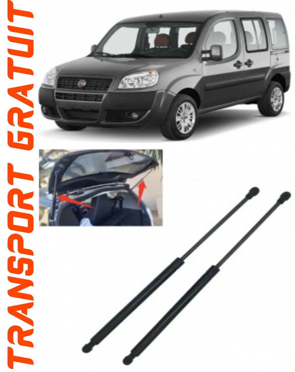 Set 2 amortizoare Haion portbagaj pentru masina Fiat Doblo