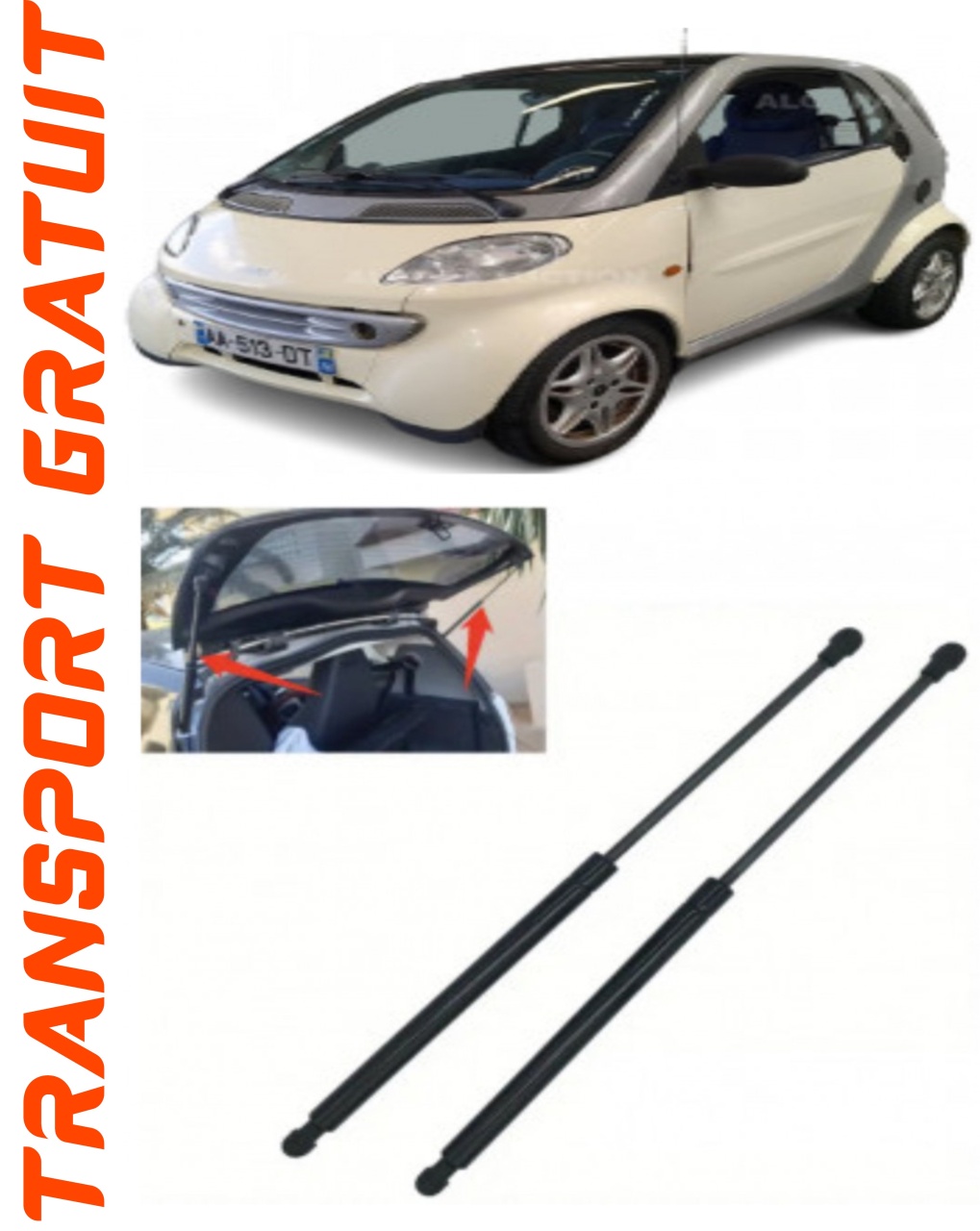 Set 2 amortizoare Haion portbagaj pentru masina Smart Coupe