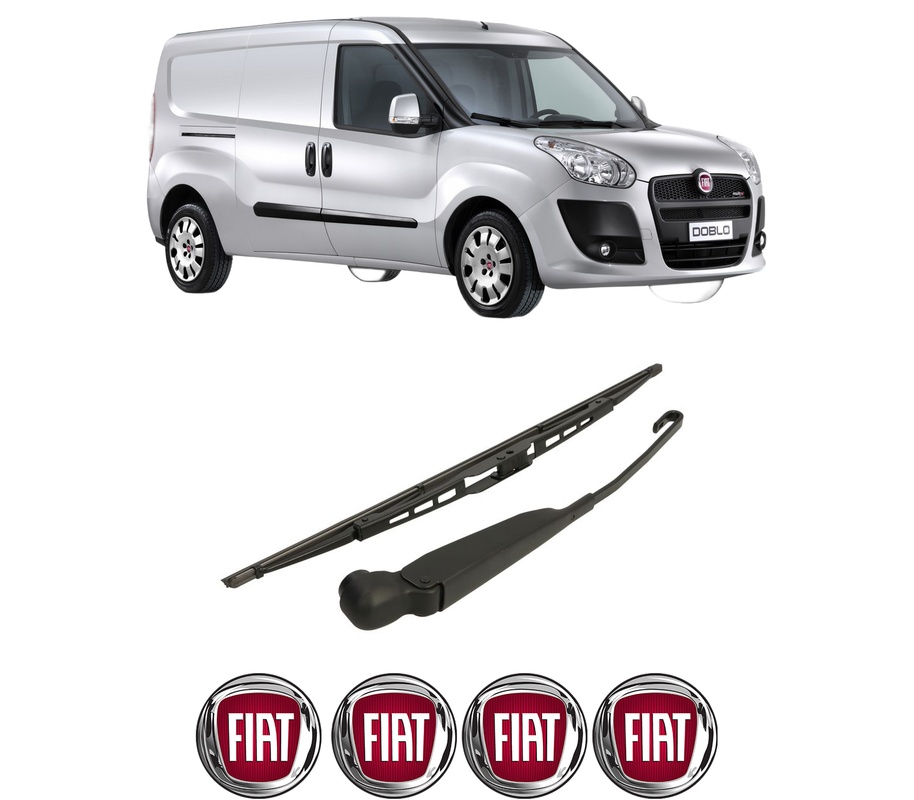 Set brat stergator spate cu lamela pentru FIAT DOBLO Bus (263_) din 2010-2023, pentru spate, din cauciuc siliconat rezistent, Cri-Flo, 4 stickere auto FIAT