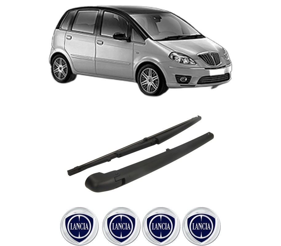 Set brat stergator spate cu lamela pentru LANCIA MUSA (350_) din 2004-2012, pentru spate, din cauciuc siliconat rezistent, Cri-Flo, 4 stickere auto LANCIA