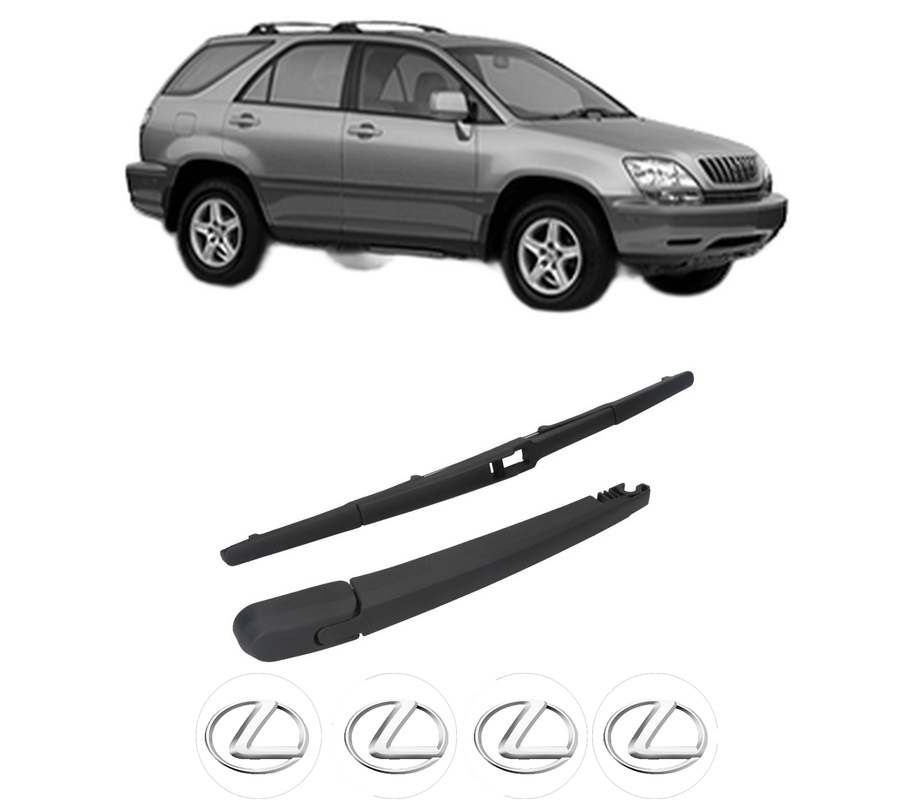 Set brat stergator spate cu lamela pentru LEXUS RX (MCU15) din 1998-2003, pentru spate, din cauciuc siliconat rezistent, Cri-Flo, 4 stickere auto LEXUS
