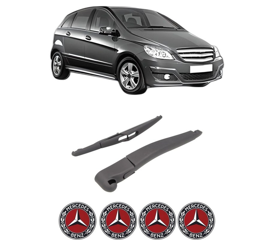 Set brat stergator spate cu lamela pentru MERCEDES-BENZ B-CLASS Sports Tourer (W245) din 2005-2011, pentru spate, din cauciuc siliconat rezistent, Cri-Flo, 4 stickere auto MERCEDES-BENZ