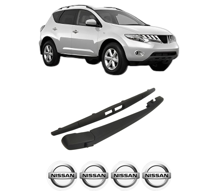 Set brat stergator spate cu lamela pentru NISSAN MURANO II (Z51) din 2008-2014, pentru spate, din cauciuc siliconat rezistent, Cri-Flo, 4 stickere auto NISSAN