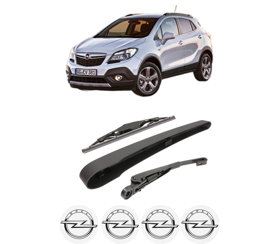 Set brat stergator spate cu lamela pentru OPEL MOKKA / MOKKA X (J13) din 2012-2019, pentru spate, din cauciuc siliconat rezistent, Cri-Flo, 4 stickere auto OPEL