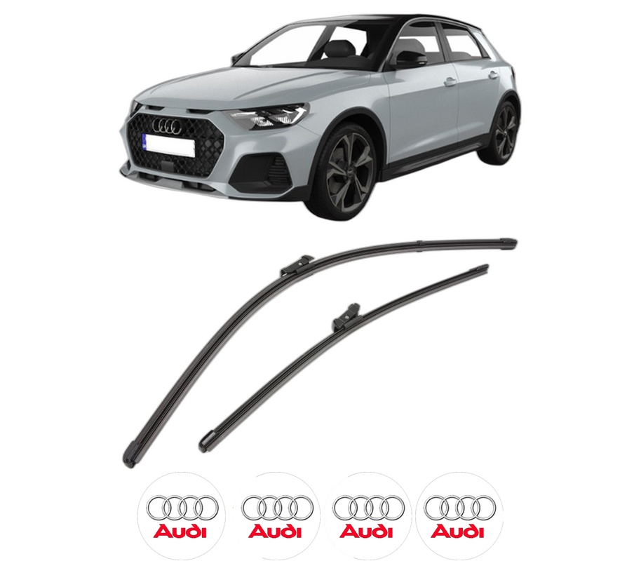 Set stergatoare auto AUDI A1 Allstreet (GBH) din 2022-2024, pentru parbriz auto, 2 bucati, Valeo Silencio Xtrm, din cauciuc siliconat rezistent, 4 Stickere Auto AUDI