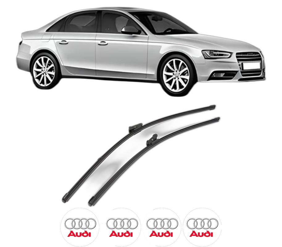 Set stergatoare auto AUDI A4 B8 (8K2) din 2007-2015, pentru parbriz auto, 2 bucati, Valeo Silencio Xtrm, din cauciuc siliconat rezistent, 4 Stickere Auto AUDI