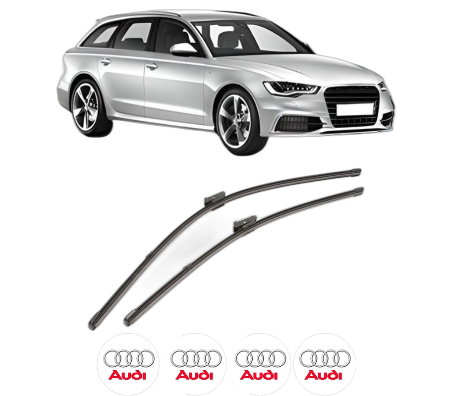 Set stergatoare auto AUDI A6 C7 Avant (4G5, 4GD) din 2011-2018, pentru parbriz auto, 2 bucati, Valeo Silencio Xtrm, din cauciuc siliconat rezistent, 4 Stickere Auto AUDI