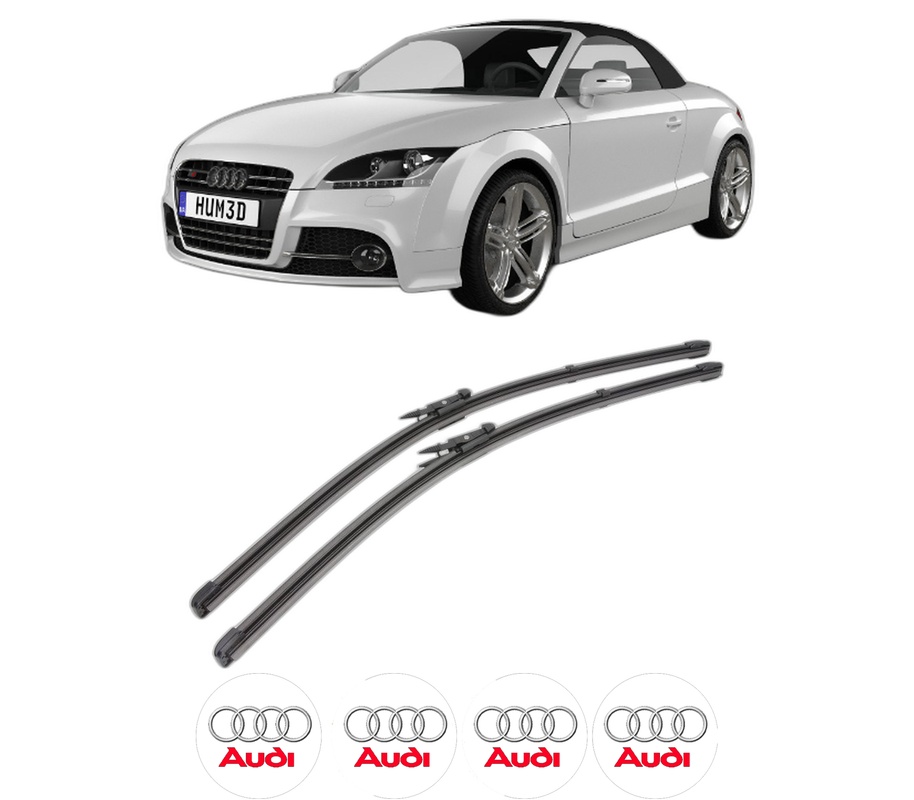 Set stergatoare auto AUDI TT Roadster (8J9) din 2007-2014, pentru parbriz auto, 2 bucati, Valeo Silencio Xtrm, din cauciuc siliconat rezistent, 4 Stickere Auto AUDI