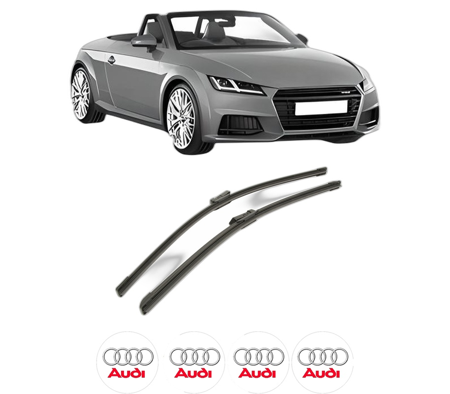 Set stergatoare auto AUDI TT Roadster (FV9, FVR) din 2014-2020, pentru parbriz auto, 2 bucati, Bosch Aerotwin, din cauciuc siliconat rezistent, 4 Stickere Auto AUDI