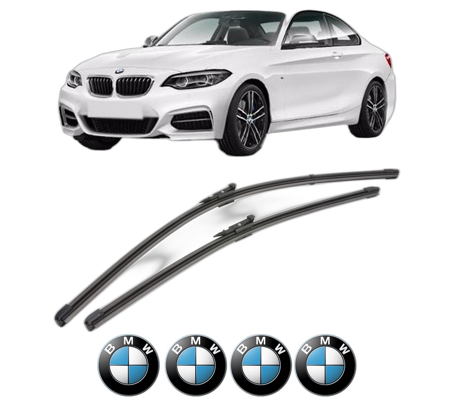 Set stergatoare auto BMW Seria 2 Coupe (G42, G87) din 2021-2024, pentru parbriz auto, 2 bucati, Valeo Silencio Xtrm, din cauciuc siliconat rezistent, 4 Stickere Auto BMW Seria