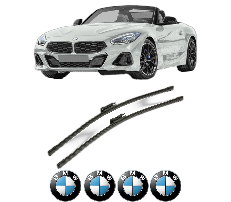 Set stergatoare auto BMW Seria Z4 Roadster (G29) din 2018, pentru parbriz auto, 2 bucati, Bosch Aerotwin, din cauciuc siliconat rezistent, 4 Stickere Auto BMW Seria