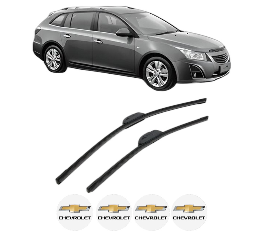 Set stergatoare auto CHEVROLET CRUZE Station Wagon (J308) din 2012-2015, pentru parbriz auto, 2 bucati, Bosch Aerotwin Retrofit, din cauciuc siliconat rezistent, 4 Stickere Auto CHEVROLET