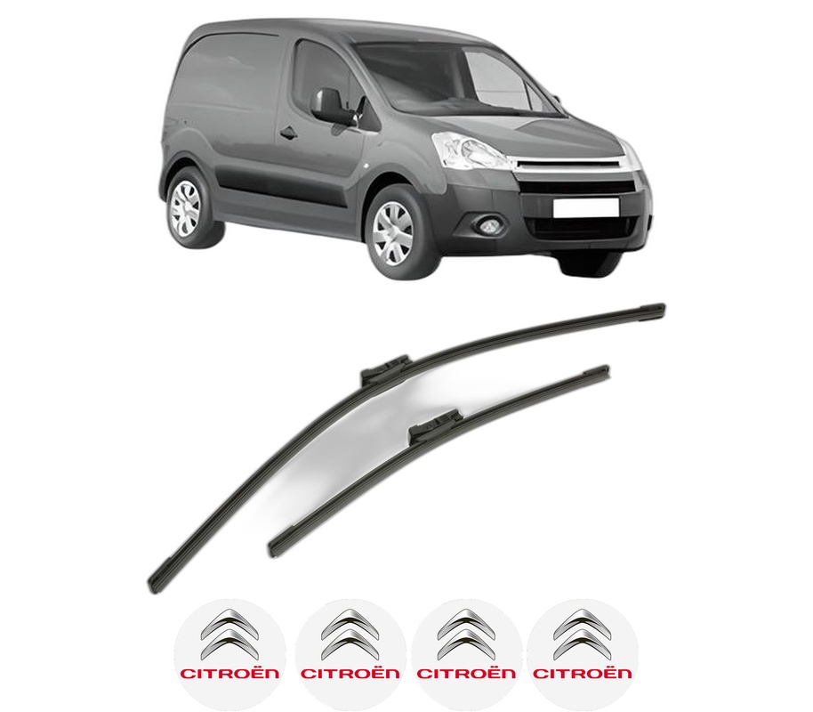 Set stergatoare auto CITROEN BERLINGO Box Body/MPV (B9) din 2008-2021, pentru parbriz auto, 2 bucati, Bosch Aerotwin, din cauciuc siliconat rezistent, 4 Stickere Auto CITROEN